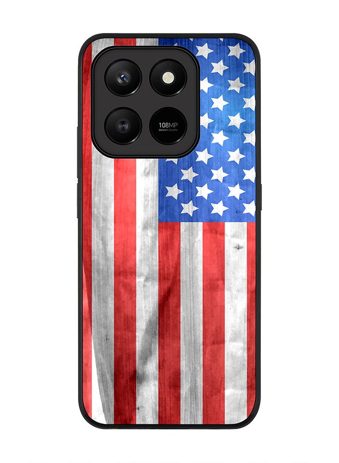 For Honor X7d 4G / X7d 5G / 400 Smart Case,Slim fit Camera Protection, Shockproof Thin Phone cover  - USA Grunge Flag
